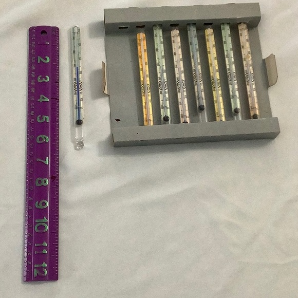 Vintage Swizzle Stix Thermometer drink stir stix. Set of 8. Original box. - Picture 6 of 9